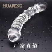 臺灣現貨48h出貨丶水晶陽具雙頭龍女用拉拉自慰器 玻璃器具冰火棒 情趣用品