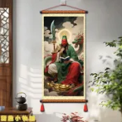 🔥台灣出貨🔥關公畫像招財掛畫武財神裝飾畫客廳臥室書房玄關無框中國牆面卷軸 媽祖 關聖帝君 財神爺 文昌帝君 招財