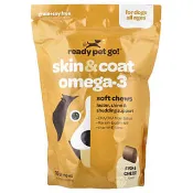 【iHerb】Ready Pet Go, 歐米伽健康咀嚼片，狗狗毛皮幫助，所有年齡段，魚油 + 乳酪，90 片軟咀嚼片