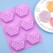 6連蜂巢造型矽膠模 巧克力矽膠模 手工皂 矽膠模 矽膠模具 烘焙工具 皂模 巧克力模具 布丁模具 奶酪模 冰塊模 蠟燭模