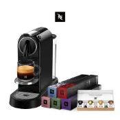 【Nespresso】CitiZ 膠囊咖啡機(贈咖啡組)-魅力黑&訂製時光50顆膠囊組/贈咖啡組