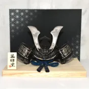 (店+)染繪 出世兜 日式擺飾 五月人形 藥師窯 日本正版 漆黑大 kd929