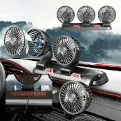 CRAIG 克雷格 車載三頭風扇 停車號碼牌 USB電風扇 靜音循環扇 360°調節 車用/家用小風扇 香薰盒