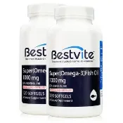 【Bestvite 必賜力】必賜力超級OMEGA-3魚油膠囊2瓶組(120顆*2瓶-效期至2027/7/31)
