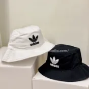 Kazima｜現貨｜折扣｜Adidas 愛迪達 刺繡 Logo 漁夫帽 白黑 遮陽帽 黑白 黑色 白色 BK7350