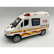 (店+)【玩具兄妹】現貨!附電池 臺灣消防救護車(多種音效/燈光/合金迴力/車門可開) 救護車 台灣配音 音效 119