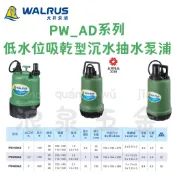“浪泉五金“ 大井泵浦 PW_AD系列 低水位吸乾型 沉水泵浦 抽水泵浦 PW100AD PW250AD PW400AD