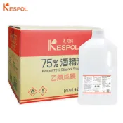 KSL Shop 【KSL】KESPOL克司博 75%酒精 醫療用酒精 桶裝酒精 4000ml 4公升 箱購 6桶/箱