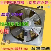 電風扇 吸排扇 工業排風機 台灣製造 臭豆腐攤 海邊 吸排 通風機 抽風機  白鐵排風機 20吋 1/2HP 6極