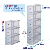 免運 3層/5層窄櫃 收納櫃附輪 台灣製HAPPY透明抽屜櫃 分類櫃 隙縫櫃 間隙櫃 整理箱 F750收納箱F730