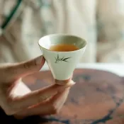 ✨純手繪筱竹斗笠杯陶瓷茶杯家用女士主人杯泡茶杯客杯個人專用單杯