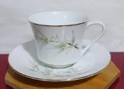 全新 早期 大同藍標竹花 咖啡杯盤組 1杯1盤價