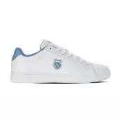 【K-SWISS】經典休閒鞋 COURT SHIELD 小白鞋 盾牌 男鞋 白藍綠色 06599-943-M