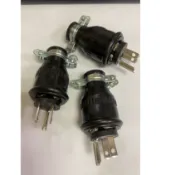 隆光 橡膠H型附接地插頭插座 LK7004接地電纜線中間插頭插座 橡膠插頭插座 15A 125V