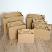 烘焙用品牛皮紙箱手提盒硬版紙盒瓦楞紙板「多款尺寸，20個起訂」手提瓦楞紙箱紅酒手提袋蔬菜水果禮品盒雞蛋紙箱包裝用品