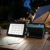 【Lumin】太陽能LED投光燈 雙充戶外照明燈 高亮露營燈 電量顯示工作燈 折疊支架庭院燈 戶外燈 釣魚燈