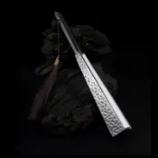🚀下殺+免運🚀國風防身扇子 冷兵器玄鐵扇 錘紋全金屬扇骨絹布扇面古風可當防身嚴選 練武 鐵扇子 隨身 拍照 伴手禮 