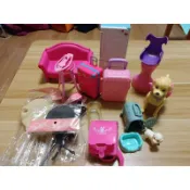芭比娃娃/娃娃/展示架/家具/配件/二手