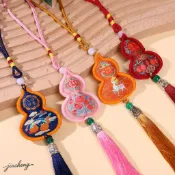復古葫蘆吊飾香囊刺繡小香包隨身古風香袋禮品車用福袋端午節掛飾