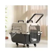 (店+)國航寵物航空箱狗狗托運箱中大型犬拉桿箱貓咪空運金毛外出車載籠