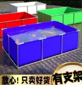 帆布魚池 防水布戶外養魚池 蓄水池 養殖專用 刀刮布 水箱 支架 陽臺魚塘布