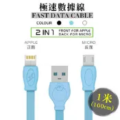 補貨中~可超取~【WK】1米極速線二合一數據線/手機充電線/快速充電/傳輸線/3C配件/旅行充電