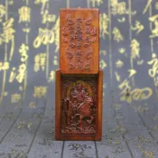 【白沙屯媽祖開光】雷擊棗木九天應元雷聲普化天尊 隨身小神龕吊墜 雷祖木雕 避邪擋煞保平安 斬小人 車掛擺件