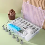 ✨藏物玩家✨24 小 7 大擠花嘴套組附擠花釘擠花袋 蛋糕奶油裱花塑形 甜點裝飾居家烘焙糕點套件