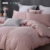 (店+)【Urban Nest】100支 100%萊賽爾天絲 兩用被套床包枕套組-加州粉（多尺寸任選）