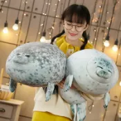 全球選品1館 生活百貨 海豹抱枕 擬真海豹公仔 毛絨玩偶 仿真動物抱枕 客廳臥室擺飾 兒童陪伴禮物