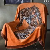 【精選】美式沙發蓋毯金錢豹雙層毛毯多功能披肩毯旅行毯飛機蓋毯裝飾毯