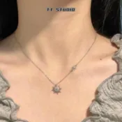 【TT Studio】日月星辰太陽花星芒項鍊女簡約精緻日常百搭高級感輕奢鎖骨鍊配飾