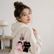 (店+)【Paul Frank 大嘴猴】PAUL FRANK 大嘴猴絨毛玩偶吊飾 粉色 包包吊飾 鑰匙圈 掛飾 可愛小物