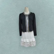 *♡*YOCO/黑色/小香風金線滾邊外套/M/全新/二手《Anna的百寶箱》