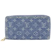 【DOKODEMO】二手LOUIS VUITTON Zippy 錢包 M82958 Monogram 牛仔布長錢包，法國製造，藍色拉鍊，男女通用