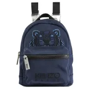 KENZO 電繡老虎圖案LOGO帆布拉鍊迷你三用後背包(深藍)