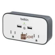 美國貝爾金 Belkin 迷你三孔插座 + 雙 12W/2.4AMP USB 插座 (全新盒裝) 電源延長線