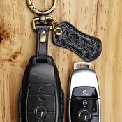 適用於奔馳 Benz A250 C300 E300 S400 CLA CLS 手工汽車鑰匙皮套