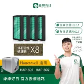綠綠好日 一年份_適用 Honeywell HAP-801 HAP-802 HEPA抗菌濾網 濾芯 活性碳除臭 抗病毒