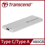 Transcend創見480GB ESD240C SSD USB3.1&Type C雙介面行動固態硬碟-晶燦銀