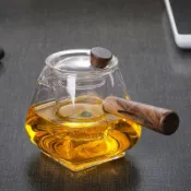 全球選品1館 生活百貨 木柄側把壺花草壺日式沐風泡茶壺玻璃茶壺電陶爐耐高溫新款煮茶器