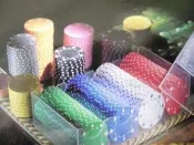 【加重籌碼】撲克圖形籌碼100pcs (100-S4型)-拉斯維加斯雙色籌碼-台灣製【安安大賣場】