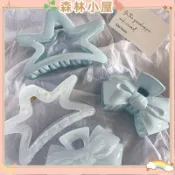 ✨全館免運✨法式甜心海鹽藍星星抓夾后腦勺盤發鯊魚夾春夏新款清除螨貼