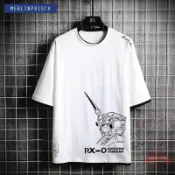 連盛 機動戰士高達UC UNICORN獨角獸短袖男純棉情侶T恤休閑寬松上衣服