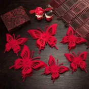 ⚡臺灣出貨⚡免運⚡【婚房裝飾】結婚慶用品大全立體掛件喜慶無紡布蝴蝶客廳大門佈置⚡可開票⚡