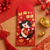 【賓士貓燙金紅包袋】貓咪燙金紅包袋 | 春節紅包袋 | 寵物紅包袋