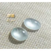 ＊頂園翡翠＊《頂級燈泡級泛光玻璃種緬甸玉翡翠蛋面一對》保證A貨