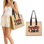 【See by Chloe’】草編兩用托特包(米色)