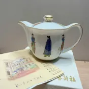 古瓷堂日本回流瓷器 日本進口香蘭社荷蘭人茶壺 皇室御用瓷器后手壺如意壺 獨孔出水口 稀有畫風原盒原陶歷 250毫升手沖咖啡壺 日本瓷茶具