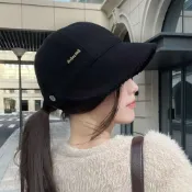 (店+)【KT DADA】馬術帽 鴨舌帽 漁夫帽 毛毛帽 顯臉小 絨毛帽 雙面戴 羔羊毛帽 防曬大帽簷 保暖防曬帽 趙露思同款